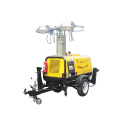 Portable hydraulic 10M mobile light tower for railway